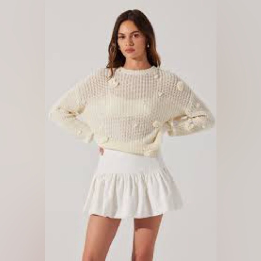 ASTR Hayley 3D Floral Crochet Sweater